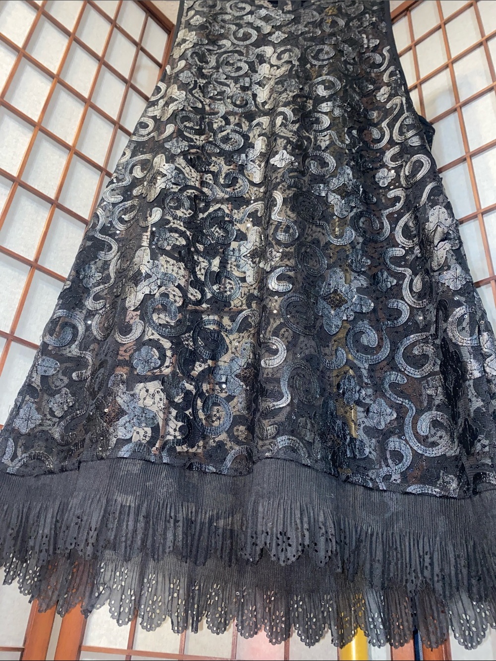 Origami Black Sparkle Sheer Dress/Swim Coverup
